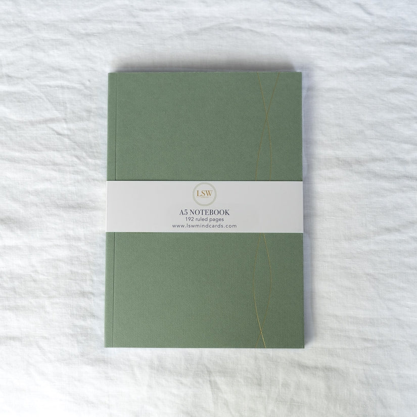 A5 notebook in Mid Green