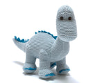 Load image into Gallery viewer, Organic Dinosaur Baby Rattle Blue
