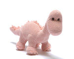 Load image into Gallery viewer, Organic Dinosaur Baby Rattle Pink
