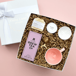 Load image into Gallery viewer, pink_lavender_luxury_british_gift_box_for_her_includes_tea_mug_soap_candle_trinket_dish_featuring_small_uk_businesses
